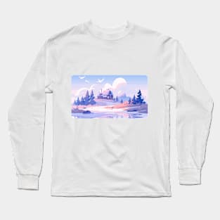 A cozy house nestled by the river Long Sleeve T-Shirt